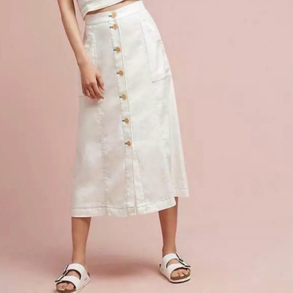 Akemi + Kin Dresses & Skirts - NWT Akemi + Kin Riverine Linen Blend Midi Skirt size 8